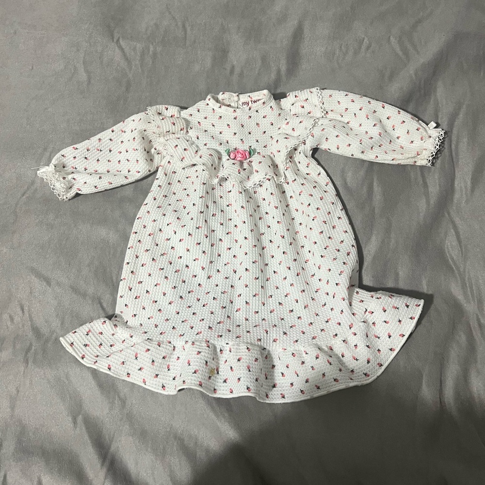 My Twinn White Rosebud Vintage Dress Size 6 Months